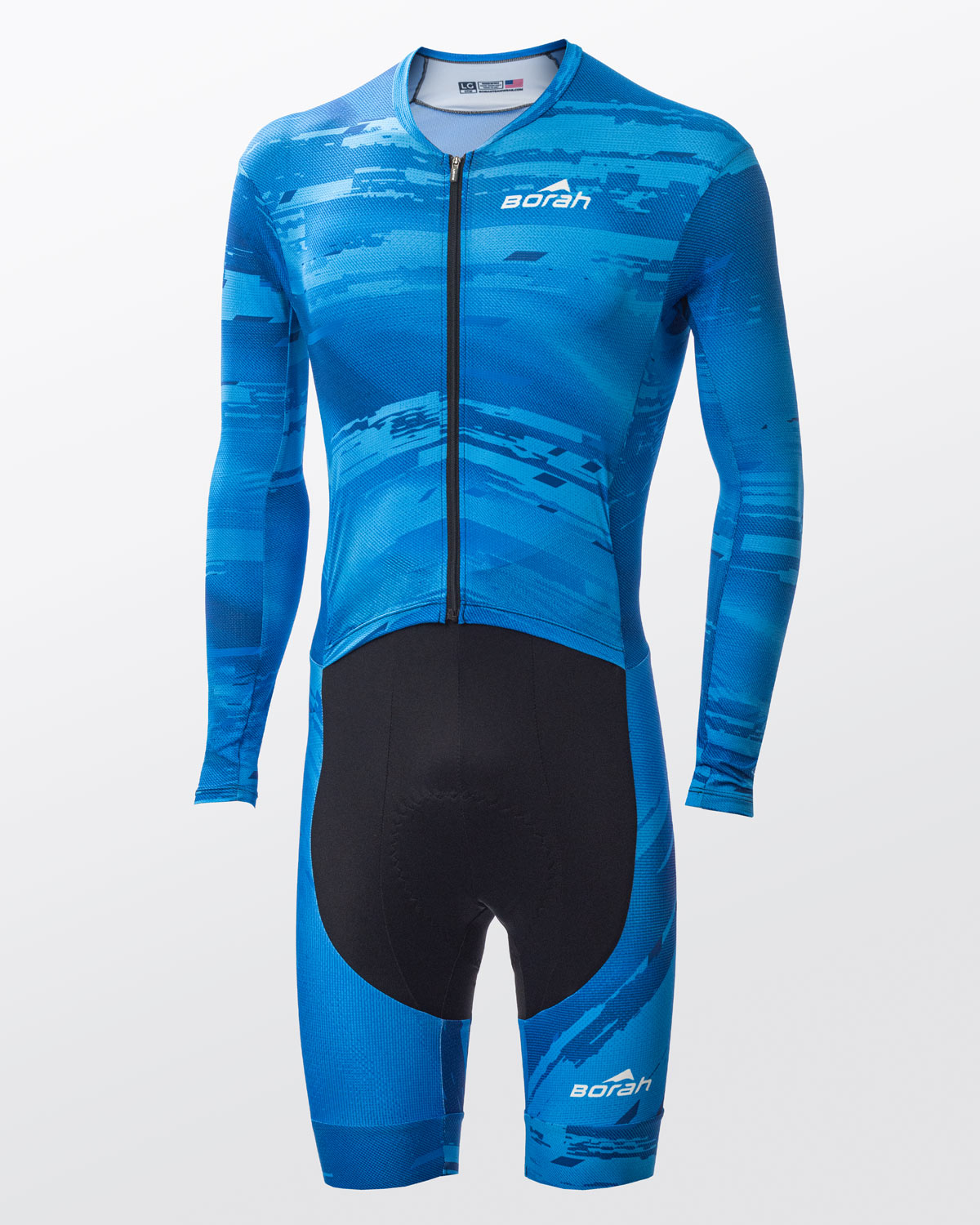 Unisex OTW LS Turbo Cycling Skinsuit, front view.