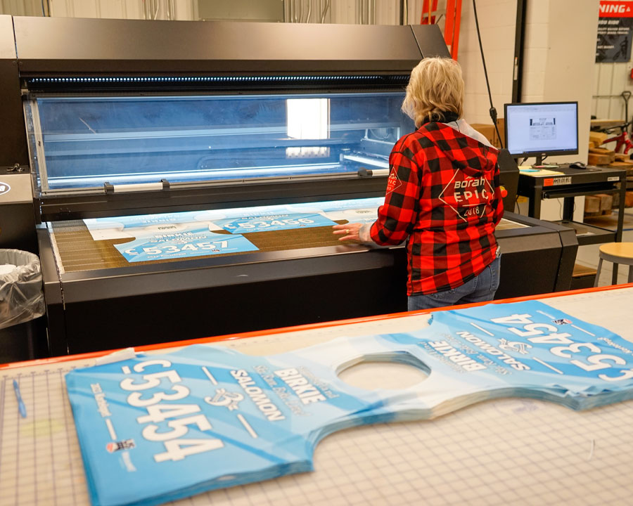 Cutting the Iconic Birkie Race Bibs.